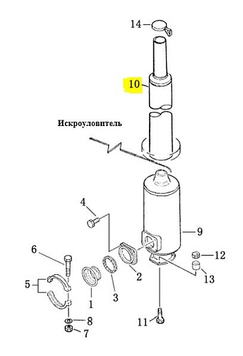 Труба выхлопная 17Y-01-40300 Труба выхлопная 17Y-01-40300