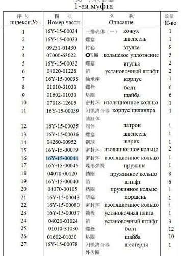 Кольцо 16Y-15-00044 Кольцо 16Y-15-00044