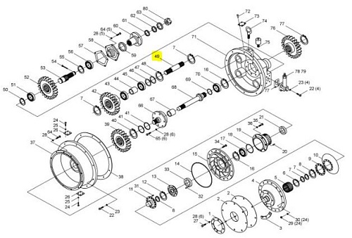 Вал привода насоса 860114590/LW300F Вал привода насоса 860114590/LW300F